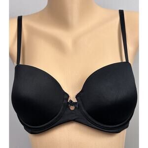 Spanx Bra La Mode Bra 32C Balconette Black Lined Underwire Lined